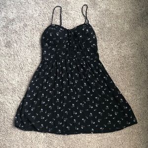 Black Floral Print Dress